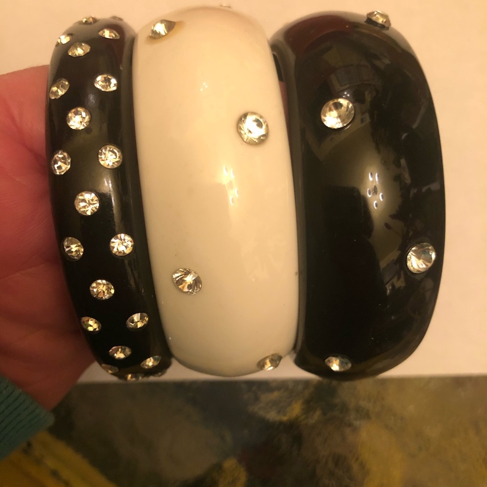3 Rhinestone Encrusted Bracelets Basic Colors - image 2